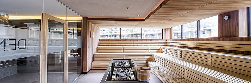 Sauna im SPA Bereich im Wellnesshotel Sonnen Resort in Naturns